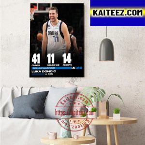 Luka Doncic In Game Dallas Mavericks Vs Brooklyn Nets Art Decor Poster Canvas