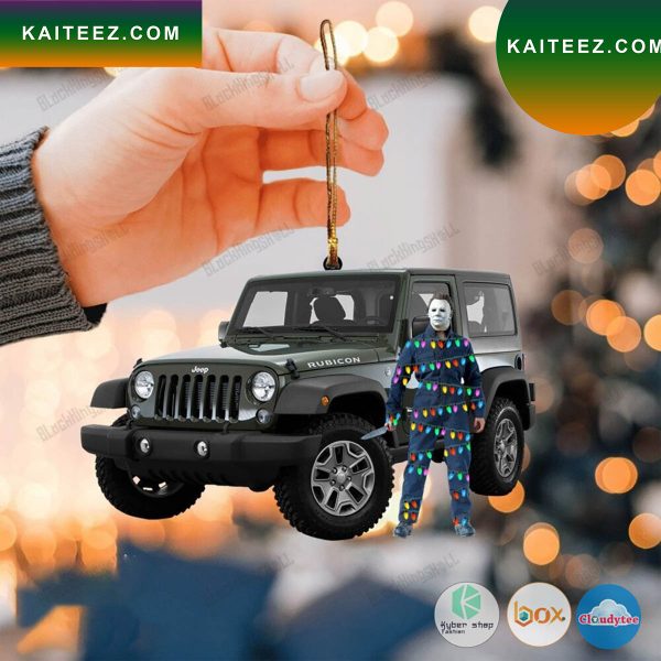 Michael Myers Hold Knite Rubicon Jeep Led Lights Christmas Ornament