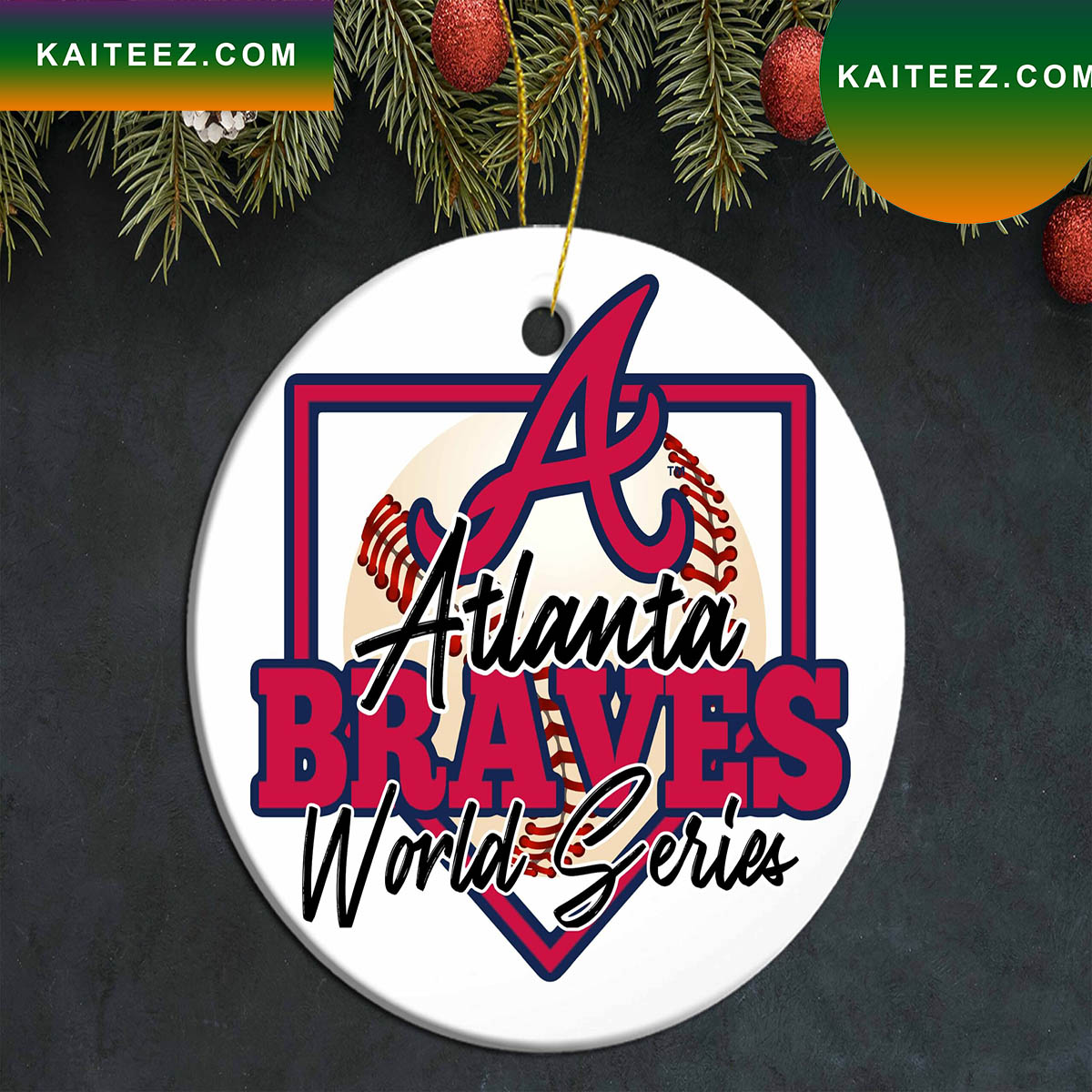 MLB Braves World Series Ornament Champions 2022 Christmas Ornament