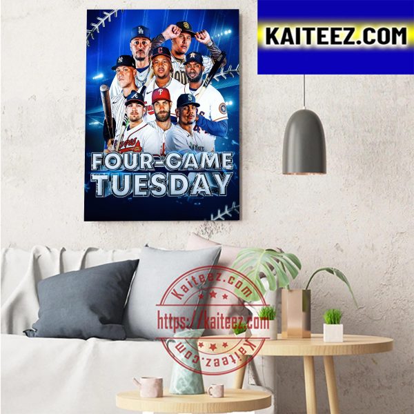 MLB Postseason 2022 Four Game Tuesday Art Decor Poster Canvas