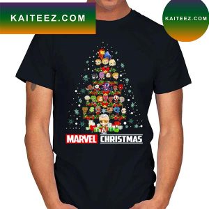 Marvel Avengers Chibi tree Marvel Christmas 2022 New T-shirt