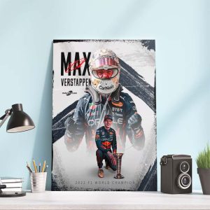 Max Verstappen 2022 F1 World Champion Signature Poster Canvas