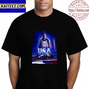Max Verstappen On F1 US Grand Prix Vintage T-Shirt