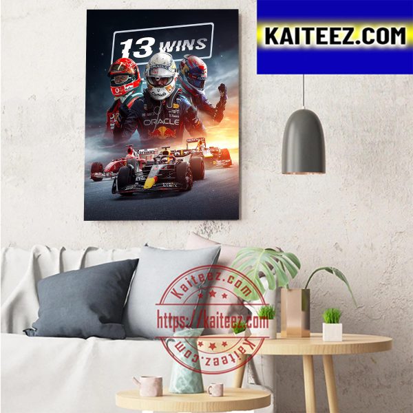 Max Verstappen x Michael Schumacher x Sebastian Vettel 13 Wins F1 Art Decor Poster Canvas