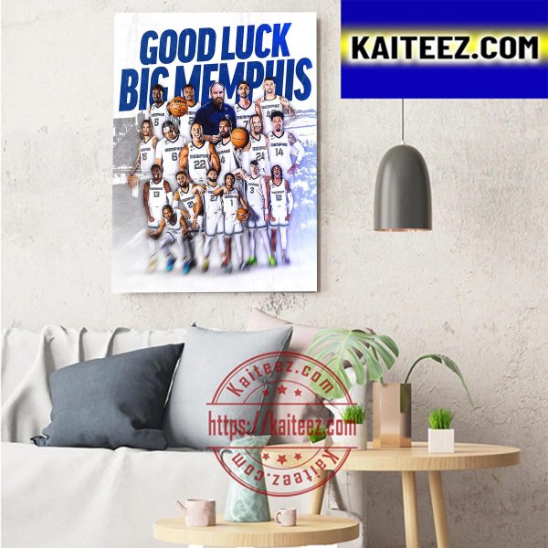 Memphis Football x Memphis Grizzlies Good Luck Big Memphis Art Decor Poster Canvas