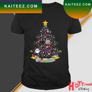 Merry And Bright Atlanta Braves MLB Christmas Tree 2022 T-Shirt