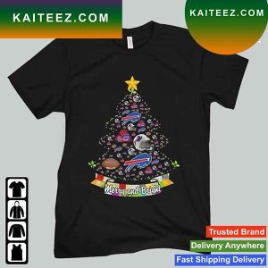 Merry And Bright Buffalo Bills NFL Christmas Tree 2022 T-Shirt