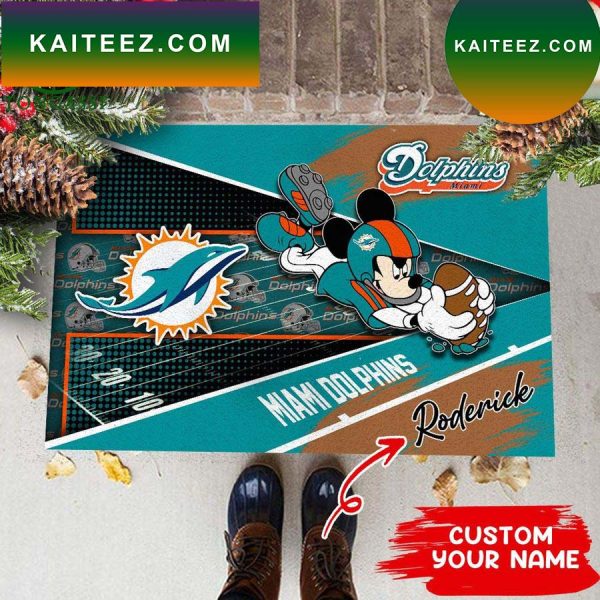 Miami Dolphins NFL Custom Name House of fans  Doormat