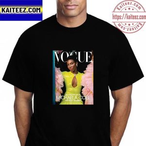 Michaela Coel In Marvel Studios Black Panther Wakanda Forever On Vogue Magazine Cover Vintage T-Shirt