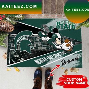 Michigan State Spartans NCAA1 Custom Name For House of real fans Doormat