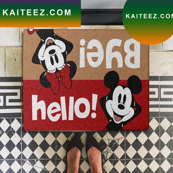 Mickey Minnie Hello Bye Mouse Doormat