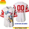 Mickey &amp Friends White Red Disney Custom Baseball Jersey