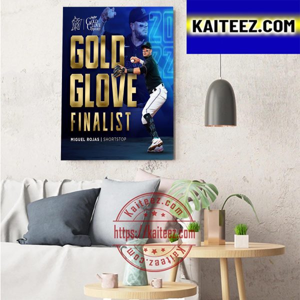 Miguel Rojas Being Named 2022 Gold Glove Award Finalist Art Decor Poster Canvas