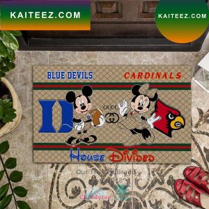 NCAA Blue Devils vs Cardinals Gucci Mickey Minnie Mouse Disney Doormat