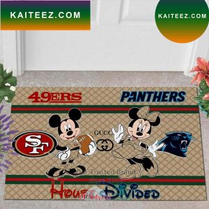 NFL 49ers vs Panthers Gucci Mickey Minnie Mouse Disney Doormat