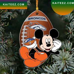 NFL Denver Broncos Xmas Mickey Ornament