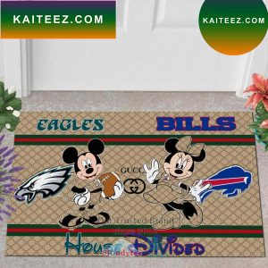 NFL Eagles vs BiLLs Gucci Mickey Minnie Mouse Disney Doormat