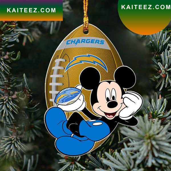 NFL Los Angeles Chargers Xmas Mickey Christmas Ornament