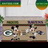 NFL Packers vs Ravens Gucci Mickey Minnie Mouse Disney Doormat