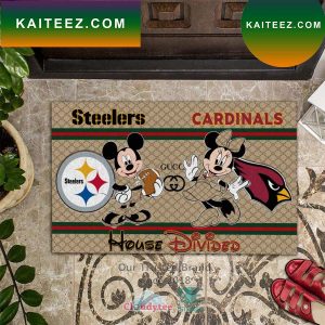 NFL Steelers vs Cardinals Gucci Mickey Minnie Mouse Disney Doormat