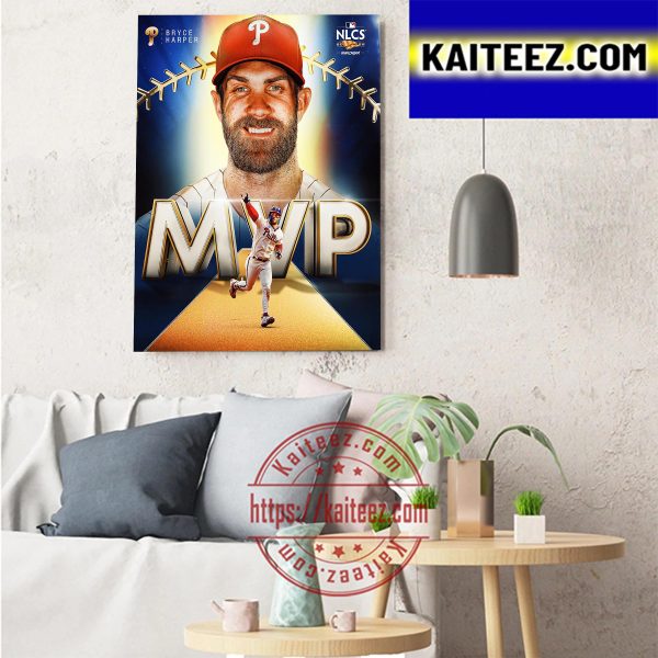 NLCS MVP 2022 Is Bryce Harper The Philadelphia Phillies In MLB Art Decor Poster Canvas