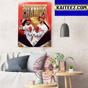 National League Champions 2022 Are Philadelphia Phillies In MLB Postseason Art Decor Poster Canvas