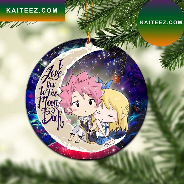Natsu Fairy Tail Anime Love You To The Moon Galaxy Mica Circle Ornament Perfect Gift For Holiday