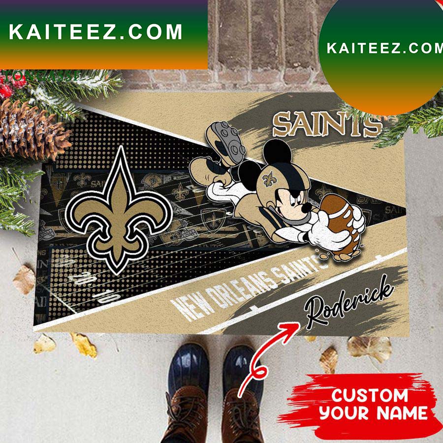 New Orleans Saints NFL Custom Name House of fans Doormat