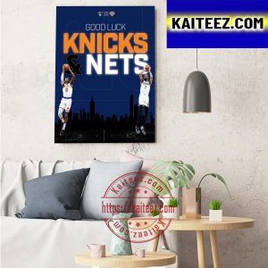 New York Giants x New York Knicks x Brooklyn Nets Good Luck This Season Art Decor Poster Canvas