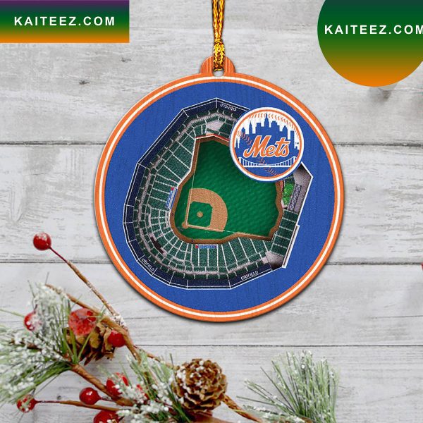 New York Mets Stadium 2 Layered Woodchristmas Christmas Ornament