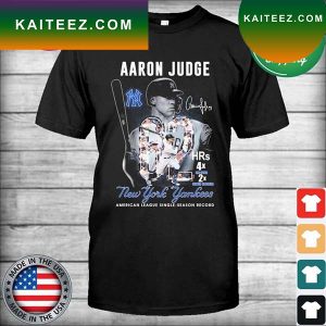New York Yankees Aaron Judge 62 Home Run American league single season record signature T-shirt