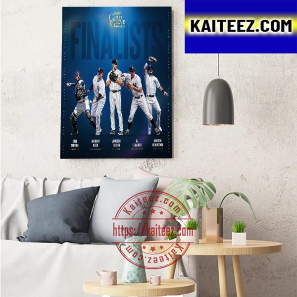 New York Yankees In Rawlings Sports Gold Glove Finalists Art Decor Poster Canvas