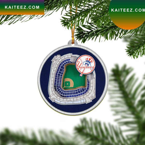 New York Yankees Stadium 2 Layered Wood Christmas Ornament