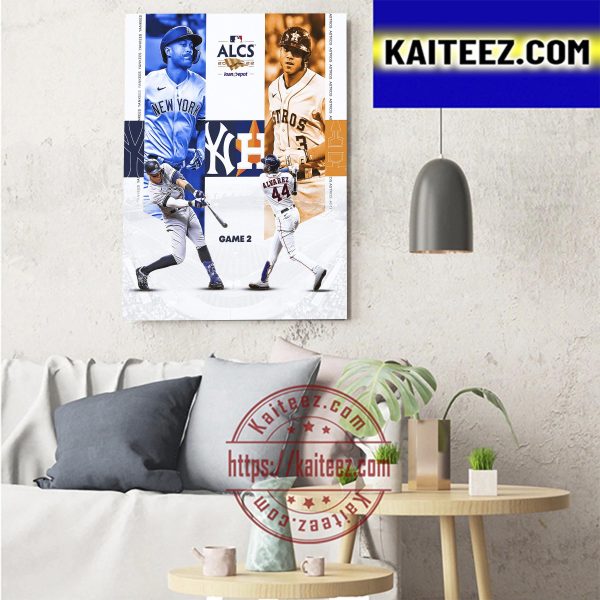 New York Yankees Vs Houston Astros Game 2 ALCS 2022 MLB Postseason Art Decor Poster Canvas