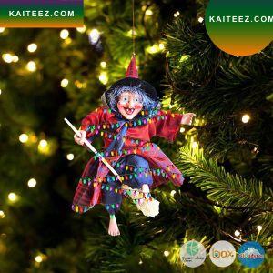 Old Witch Led Lights Christmas Ornament