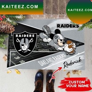 Oakland Raiders NFL Custom Name House of fans Doormat