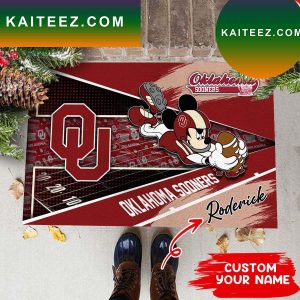 Oklahoma Sooners NCAA1 Custom Name For House of real fans Doormat