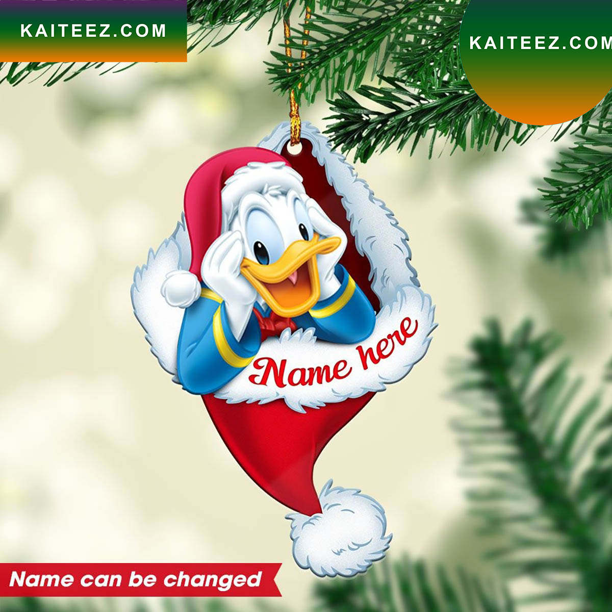 Personalized Donald Duck Custom Christmas Ornament - Kaiteez