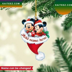 Personalized Mickey Mouse And Minnie Mouse Custom Christmas Ornament