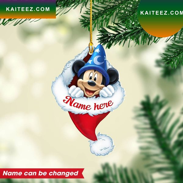 Personalized Mickey Mouse Hat Custom Christmas Ornament