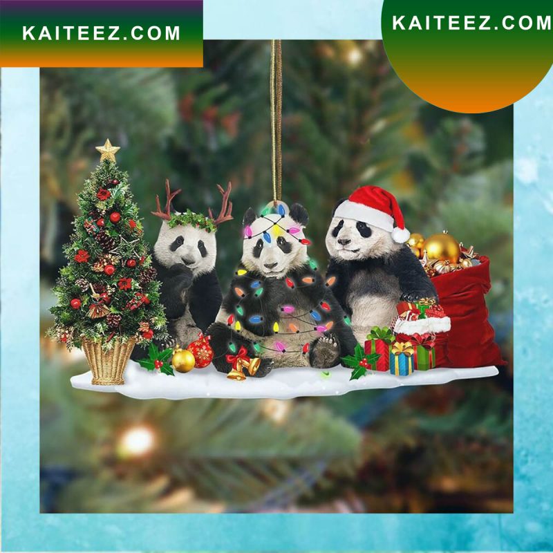 1pc,Christmas Sign, Panda Sign, New Year Sign, Gift For Panda Fans, Wall  Art, Christmas Tree Decoration, Home Decoration, Room Decoration, Baby Room  D