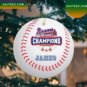 Personalized Atlanta Braves World Series 2022 Champions Christmas Ornament