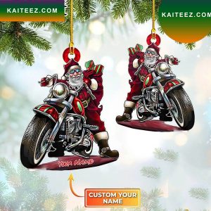 Personalized Biker Santa 2022 Christmas Ornament