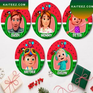 Personalized Cocomelon Christmas Tree Ornaments Gift Family Christmas Ornament