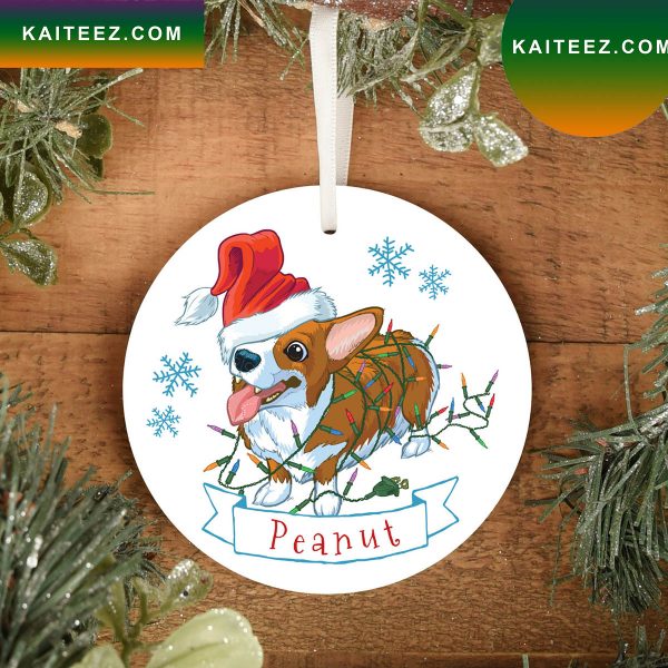 Personalized Corgi Christmas Dogs Ornament Gift For Lovers Dog Christmas Ornament