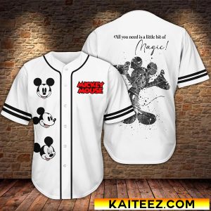 Personalized Disney Mickey Logo Face And Mickey Pattern Baseball Jersey