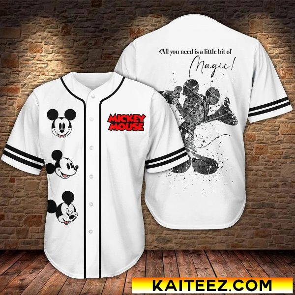 Personalized Disney Mickey Logo Face And Mickey Pattern Baseball Jersey ...