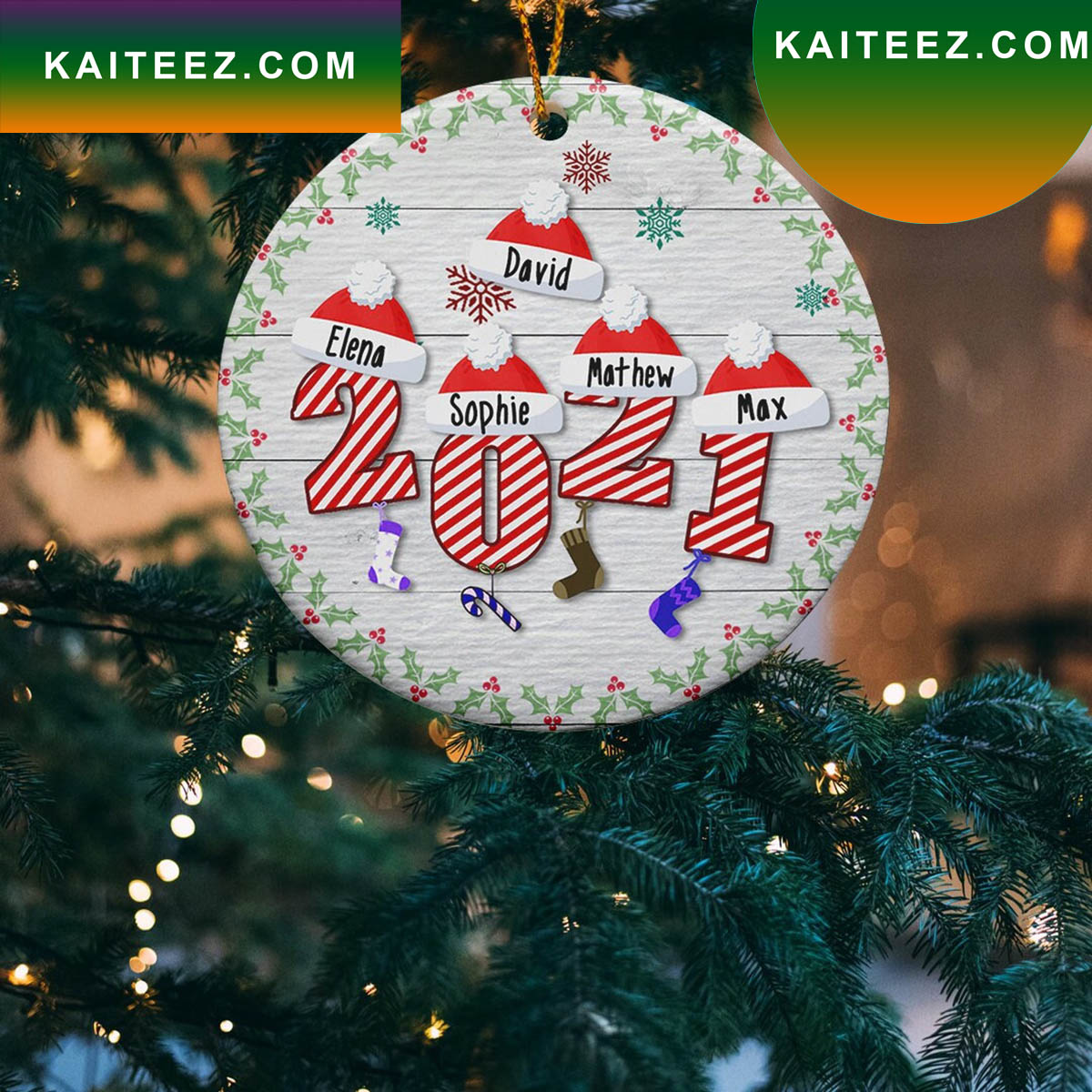 Personalized Family Christmas Ornament Kaiteez