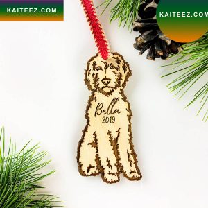 Personalized Golden Doodle Wood Christmas Ornament