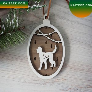 Personalized Goldendoodle Christmas Wood Christmas Ornament